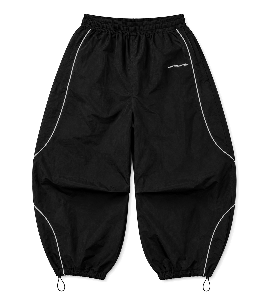 Black Piping Baggy Pants