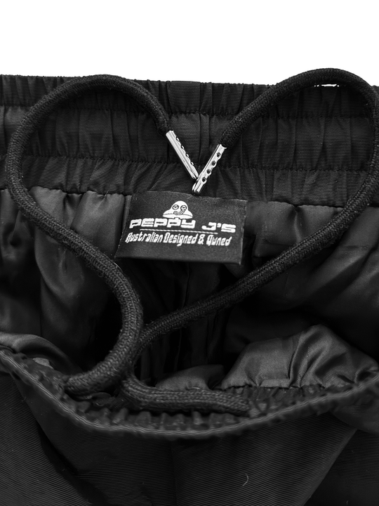 Black Piping Baggy Pants