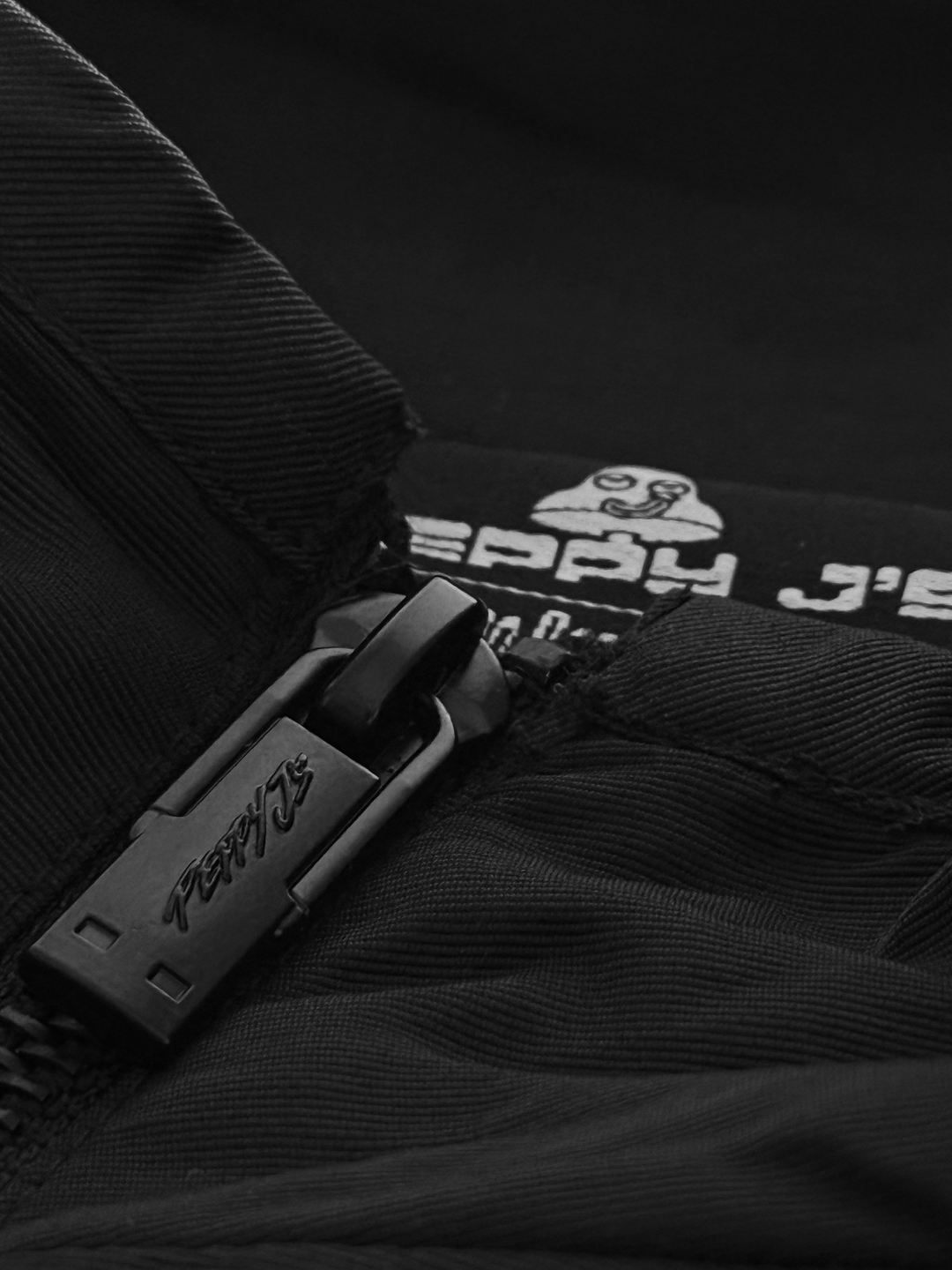 Black Piping Boxy Zip Up Jacket